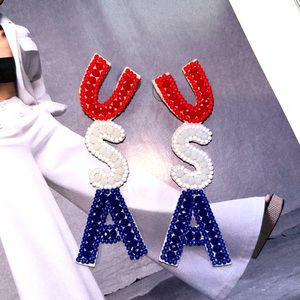 NWT USA statement earrings
